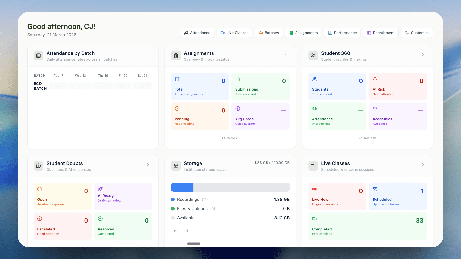 SchoolDost Dashboard Interface